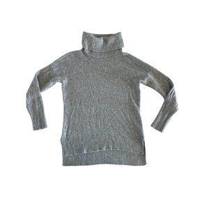 Bartolini Wool Cashmere Turtleneck Cowl Neck Sweater Gray Small Made in Italy‎